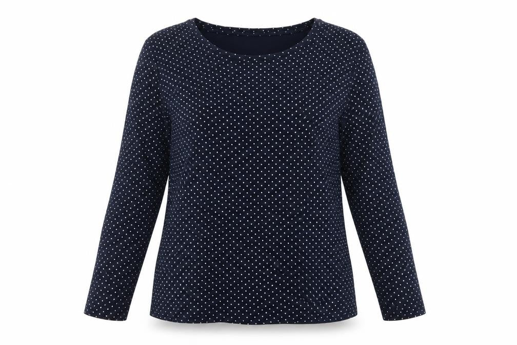Cotton Traders Women’s Blue Polka Dot Size 18 Long Sleeve Blouse