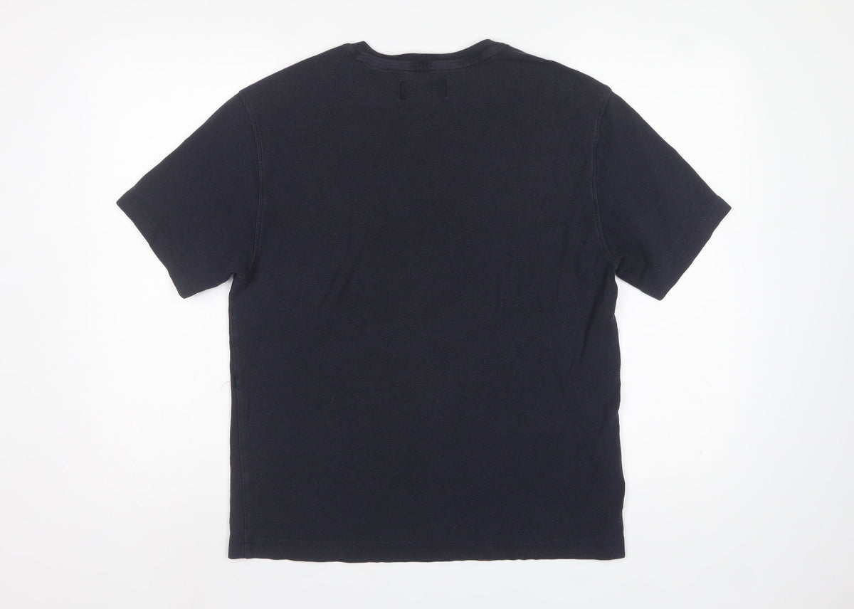 Original Penguin Mens Blue M Logo Pocket Crew Neck T-Shirt