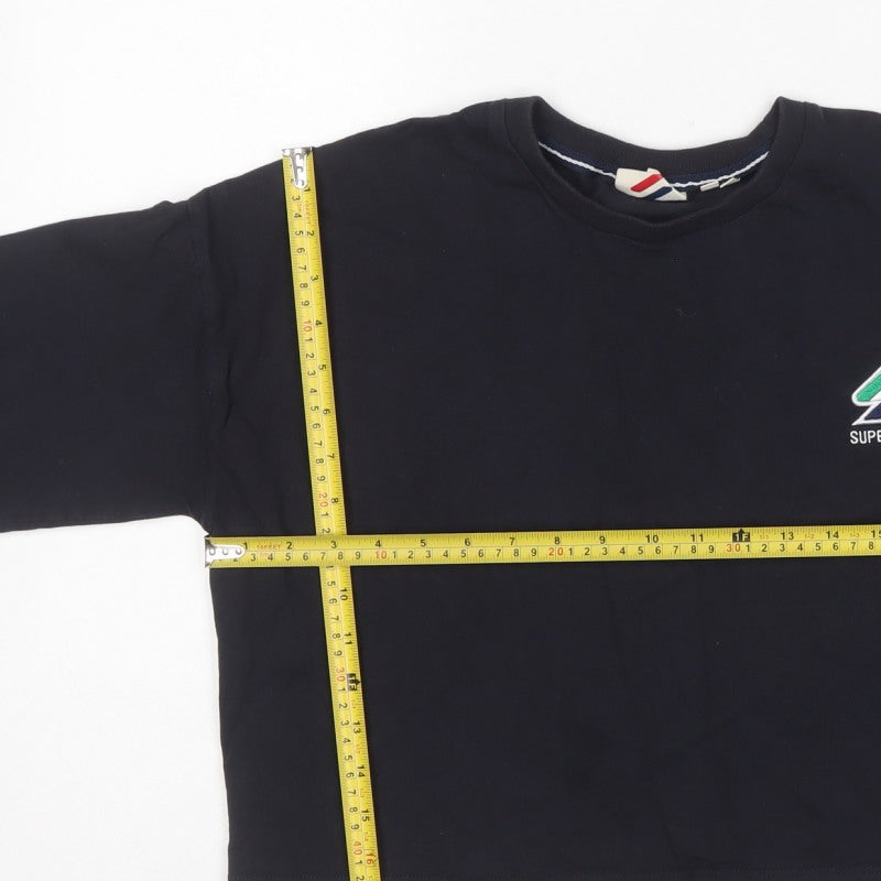 Superdry Women’s Black UK 12 Cropped Logo Crew Neck Sweatshirt