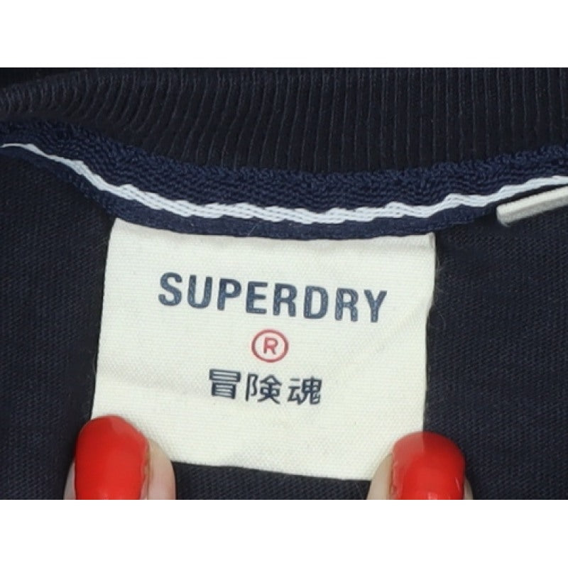 Superdry Women’s Black UK 12 Cropped Logo Crew Neck Sweatshirt