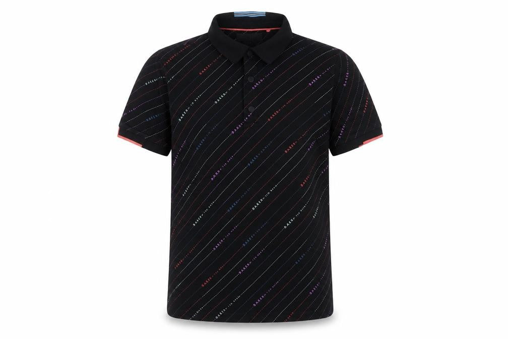Ted Baker Boys Black 13 Years Logo Stripe Cotton Polo Shirt