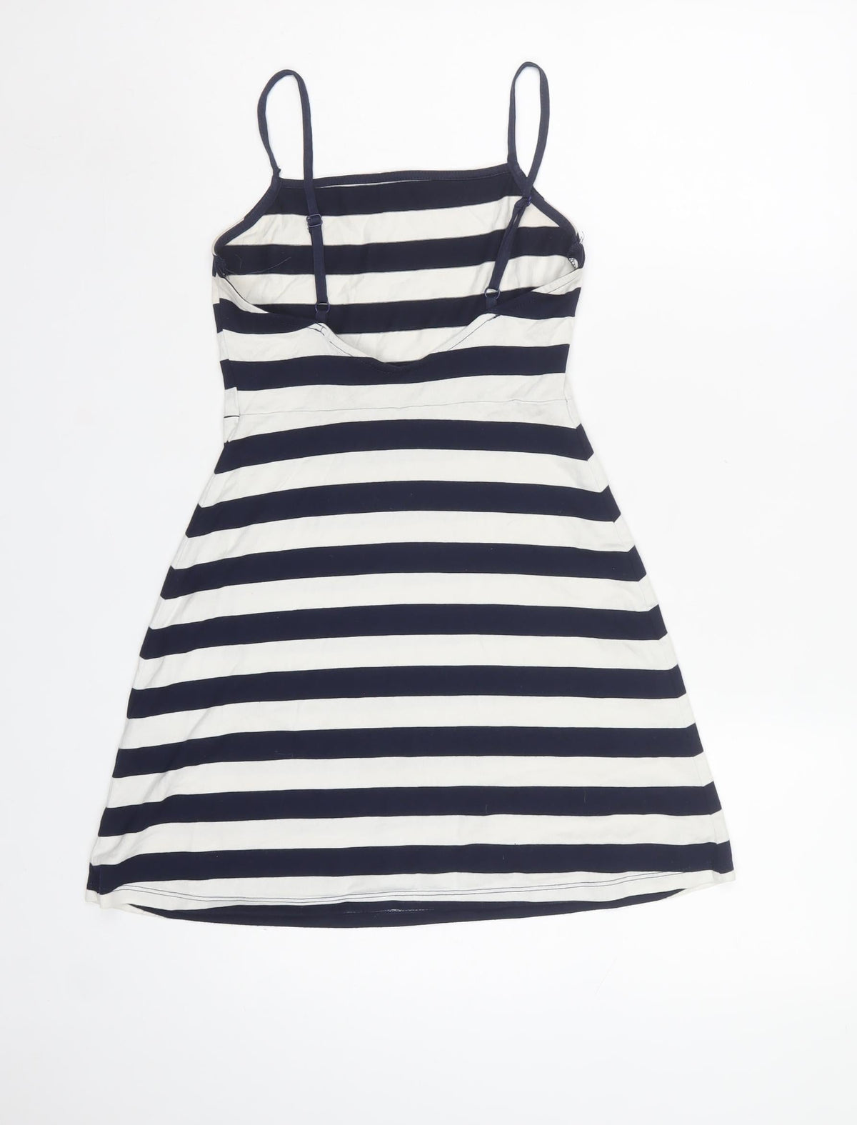 ASOS Women Navy White Stripe Fit & Flare Strappy Mini Dress UK 4