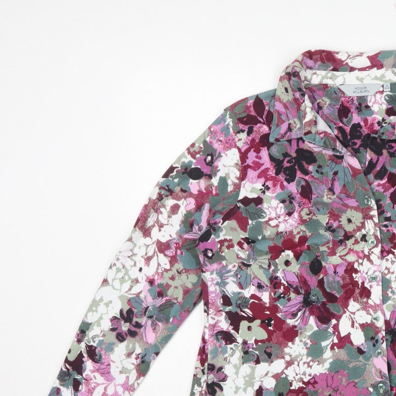 Honor Millburn Women's Multicoloured Floral Button-Up Shirt UK 14