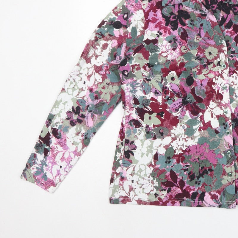Honor Millburn Women's Multicoloured Floral Button-Up Shirt UK 14
