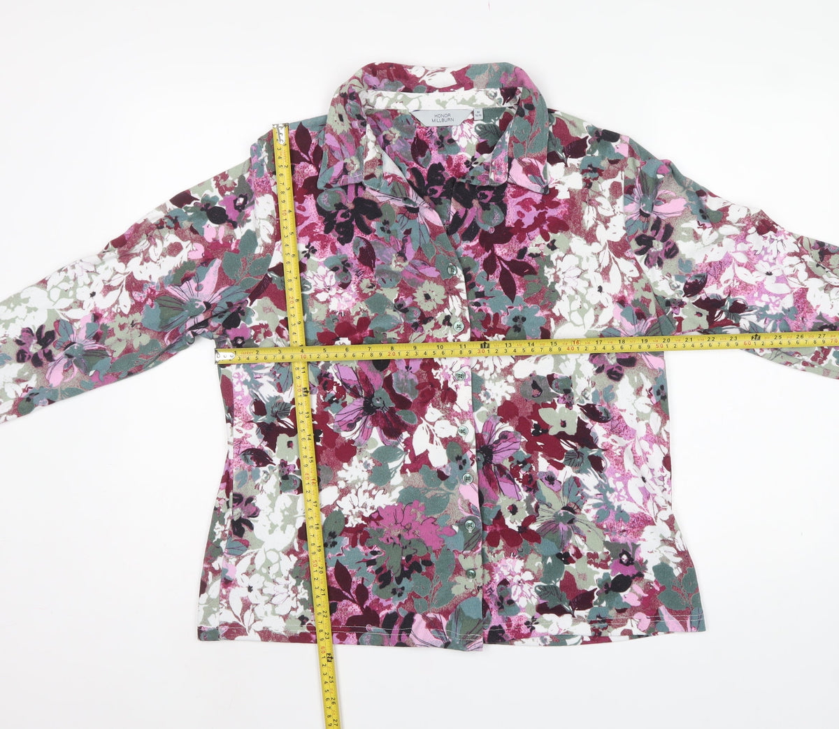 Honor Millburn Women's Multicoloured Floral Button-Up Shirt UK 14