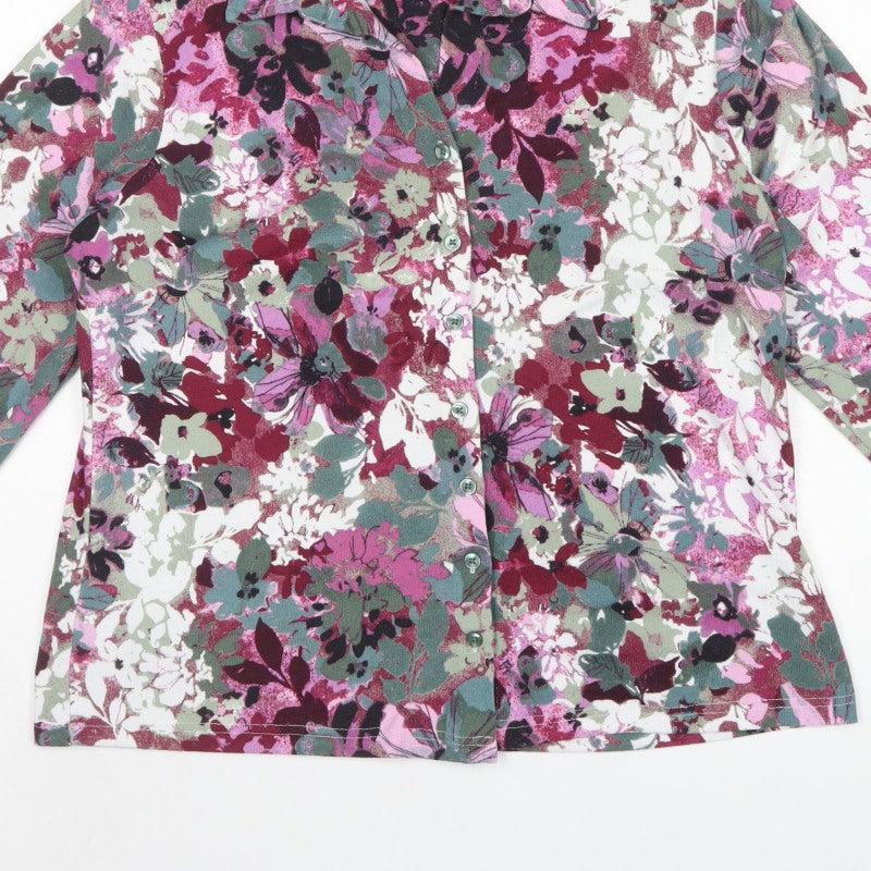 Honor Millburn Women's Multicoloured Floral Button-Up Shirt UK 14