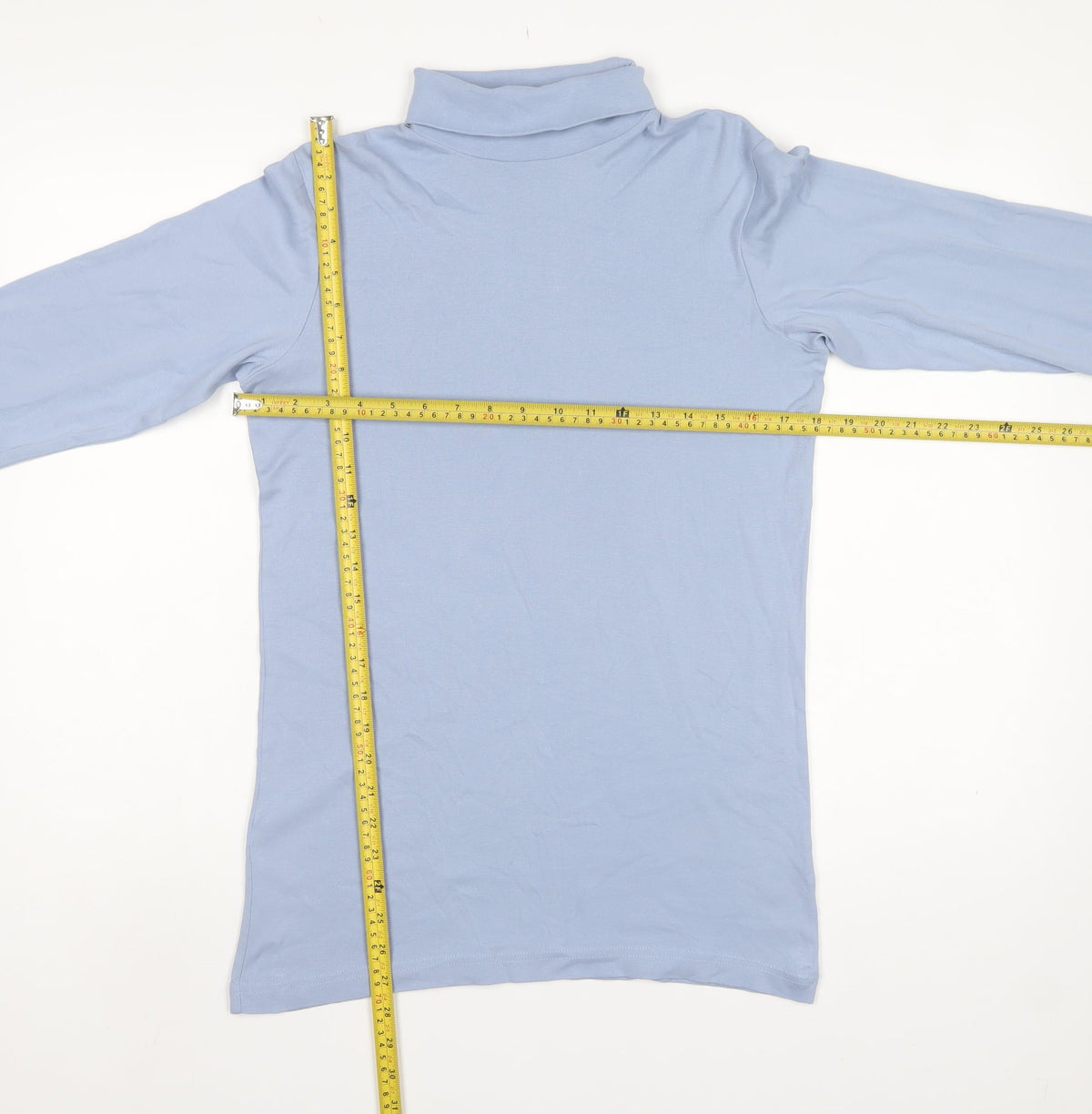Cotton Traders Men's Blue M Roll Neck Long Sleeve Cotton T-Shirt