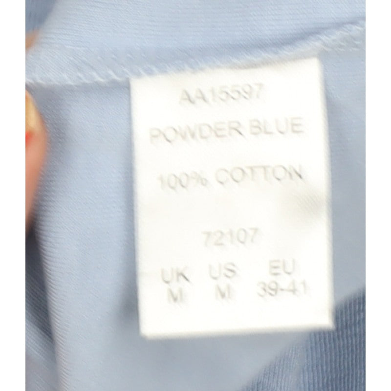 Cotton Traders Men's Blue M Roll Neck Long Sleeve Cotton T-Shirt