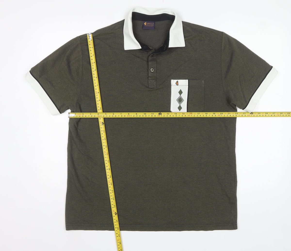 Gabicci Collezione Men's Green L Polo Shirt Contrast Collar Pocket