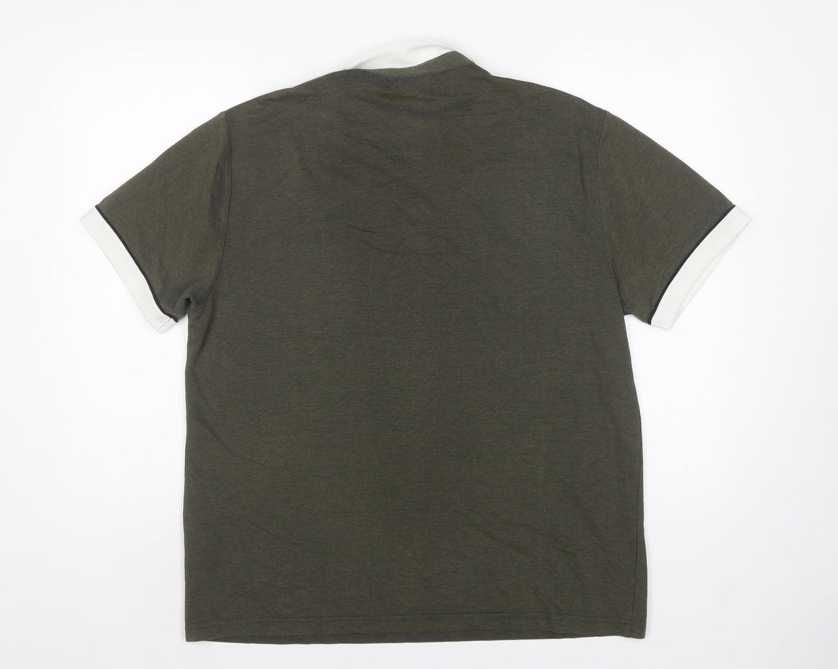 Gabicci Collezione Men's Green L Polo Shirt Contrast Collar Pocket