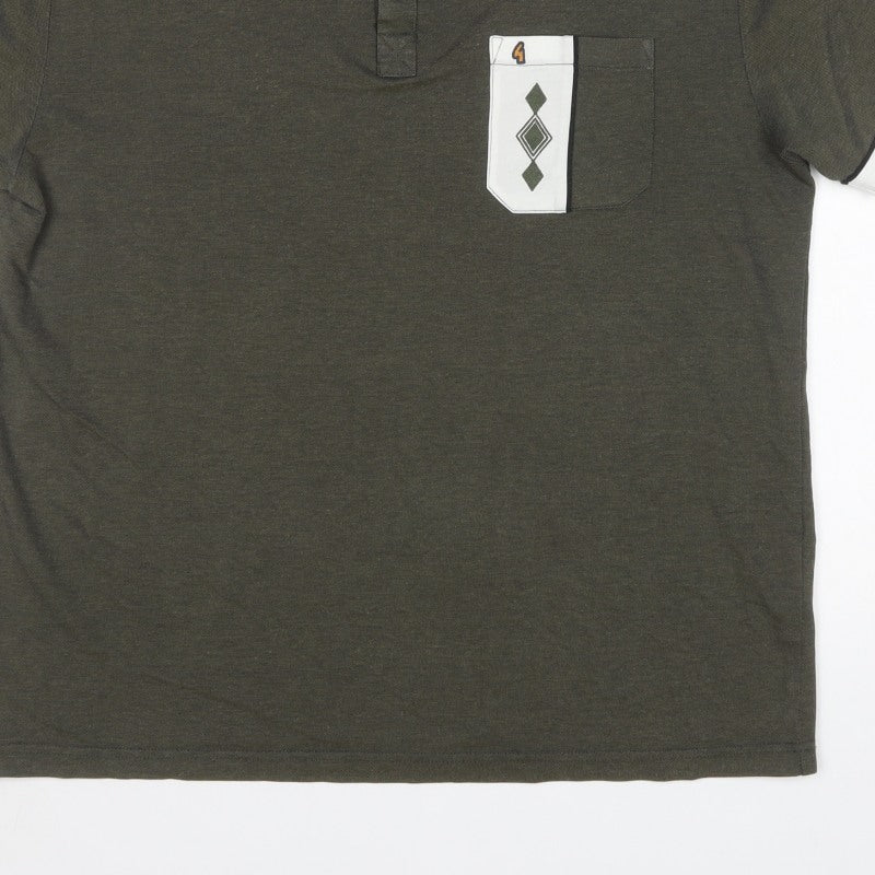 Gabicci Collezione Men's Green L Polo Shirt Contrast Collar Pocket
