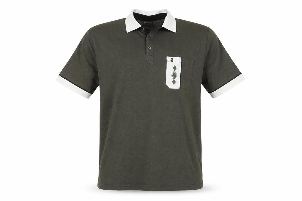 Gabicci Collezione Men's Green L Polo Shirt Contrast Collar Pocket