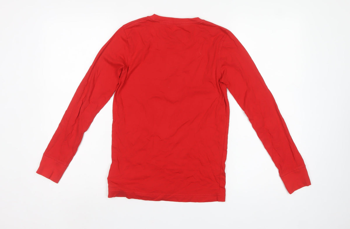 Converse Boys Red 10-11 Years Long Sleeve Logo Star T-Shirt