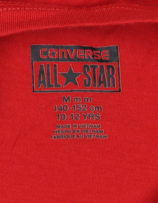 Converse Boys Red 10-11 Years Long Sleeve Logo Star T-Shirt