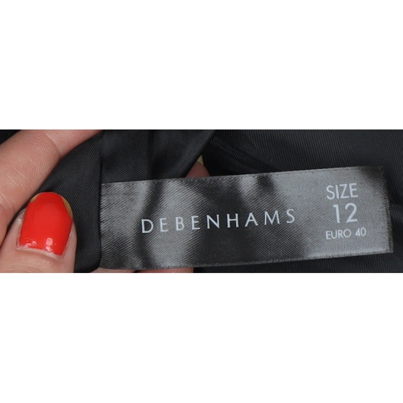 Red Herring Women’s Black UK 12 Belted Wool Blend Trench Coat