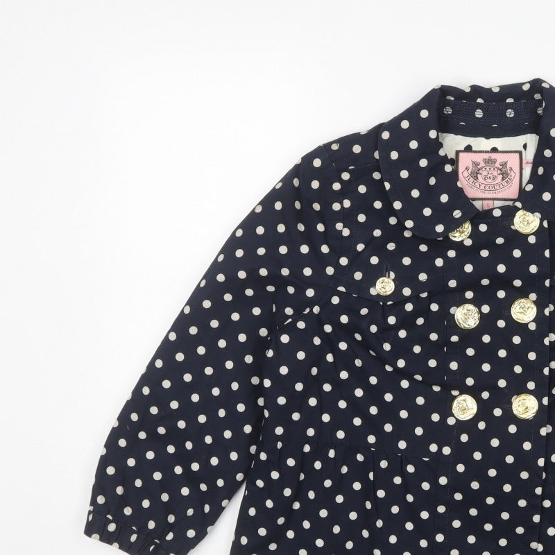 Juicy Couture Women’s Blue Polka Dot Pea Jacket Size L