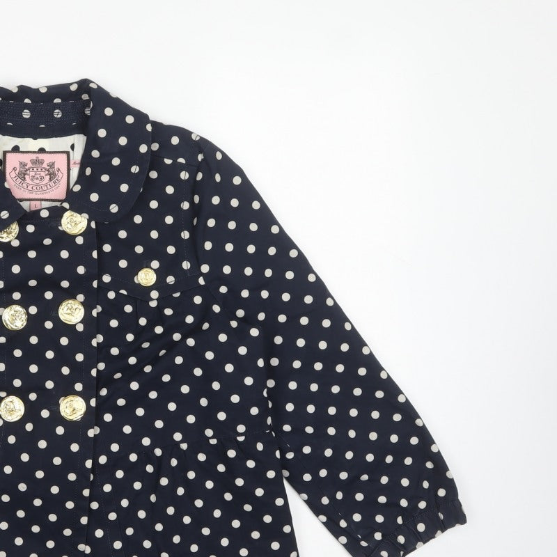 Juicy Couture Women’s Blue Polka Dot Pea Jacket Size L
