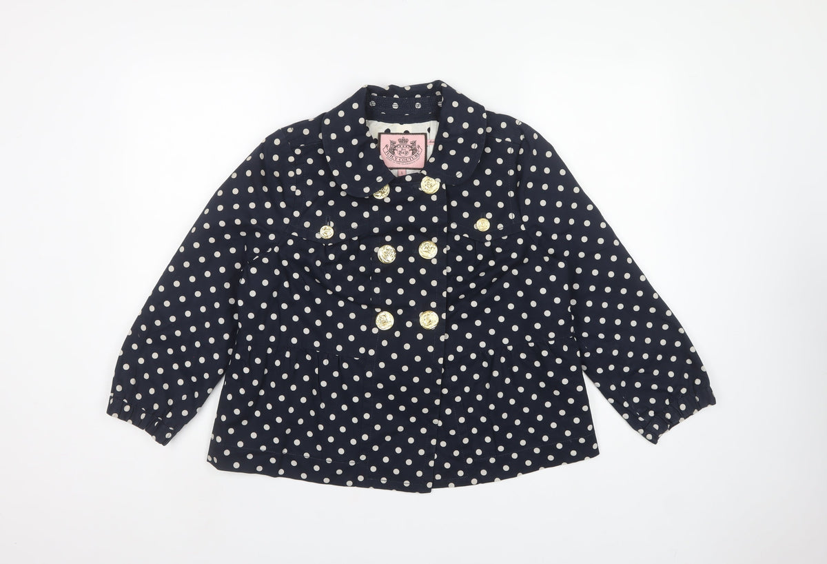 Juicy Couture Women’s Blue Polka Dot Pea Jacket Size L