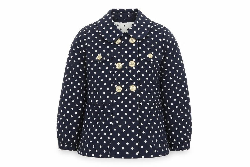 Juicy Couture Women’s Blue Polka Dot Pea Jacket Size L