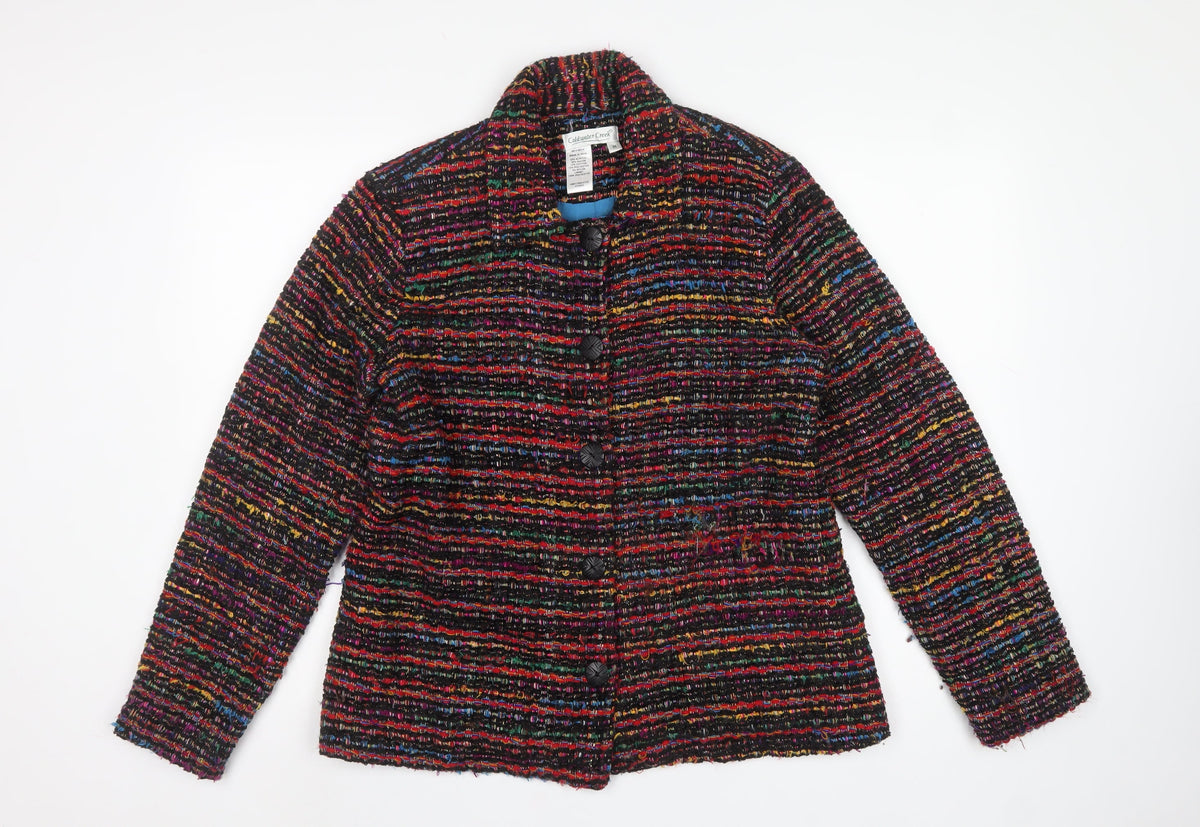 Coldwater Creek Women Multicoloured UK 12 Tweed Button Jacket