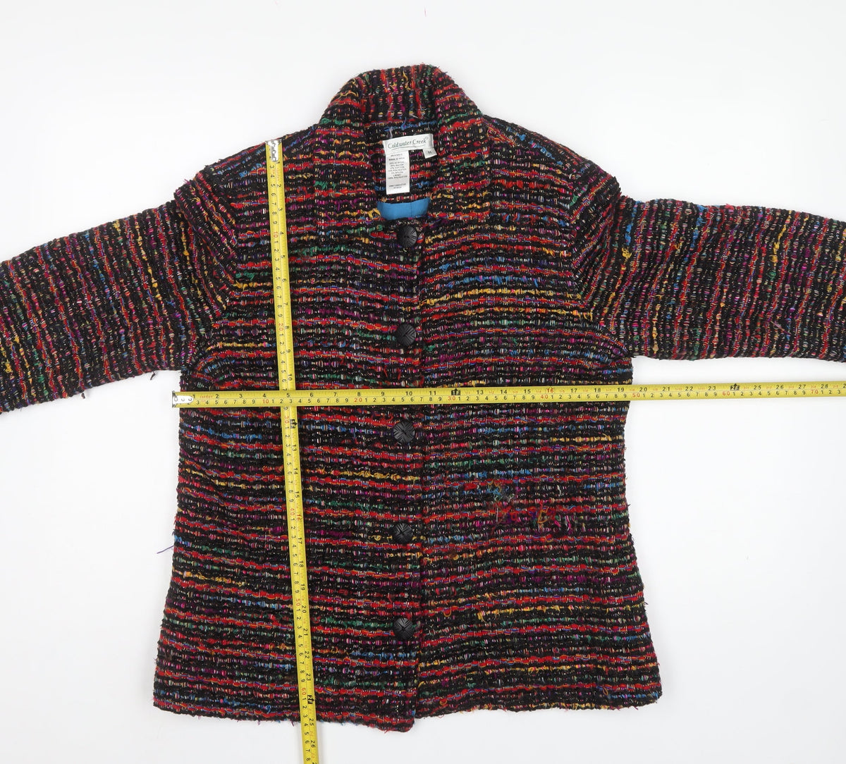 Coldwater Creek Women Multicoloured UK 12 Tweed Button Jacket