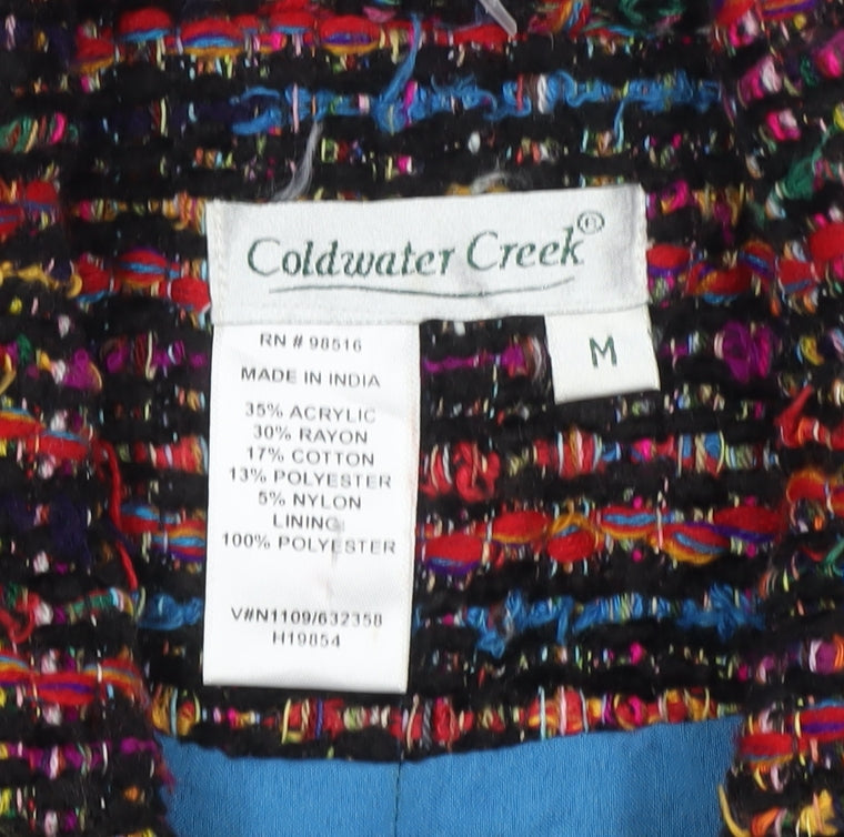 Coldwater Creek Women Multicoloured UK 12 Tweed Button Jacket