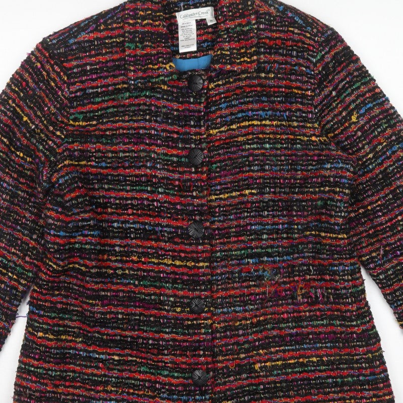 Coldwater Creek Women Multicoloured UK 12 Tweed Button Jacket