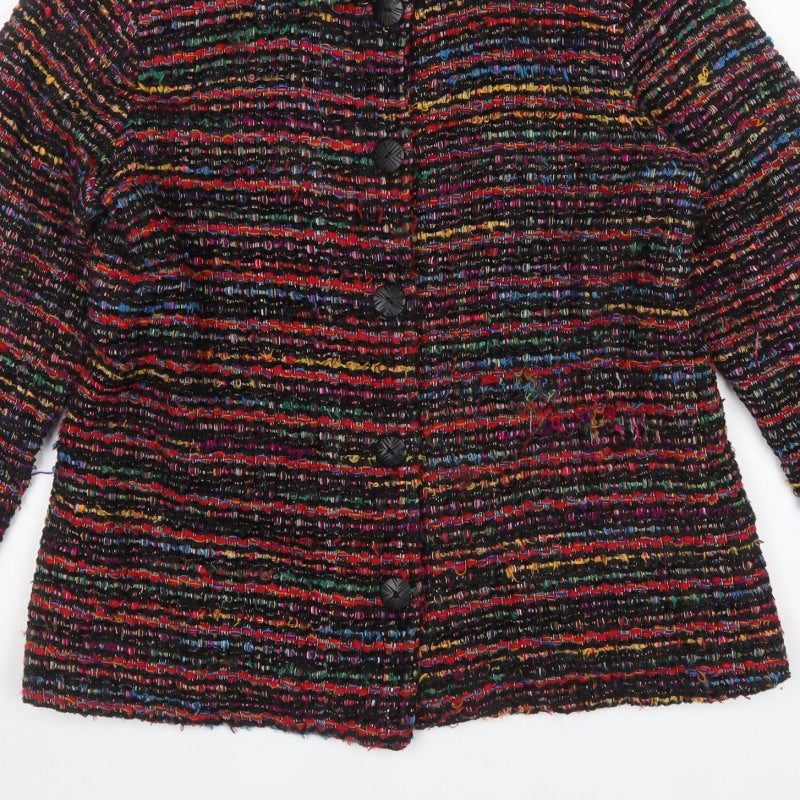 Coldwater Creek Women Multicoloured UK 12 Tweed Button Jacket