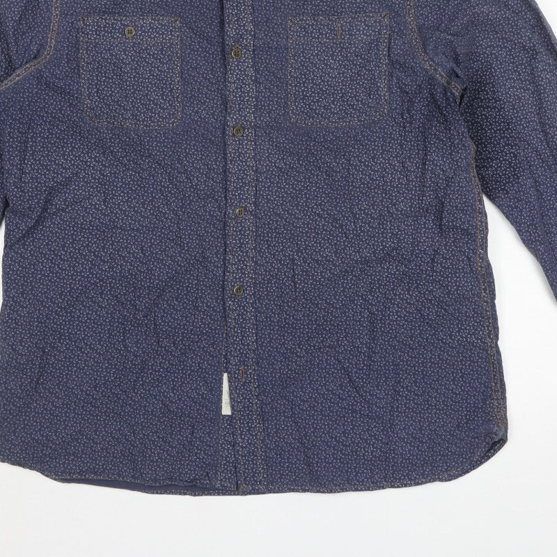 Lamberto Classics Men Blue L Paisley Cotton Classic Fit Shirt