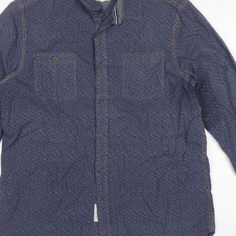 Lamberto Classics Men Blue L Paisley Cotton Classic Fit Shirt