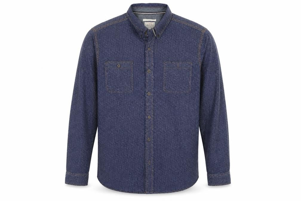 Lamberto Classics Men Blue L Paisley Cotton Classic Fit Shirt
