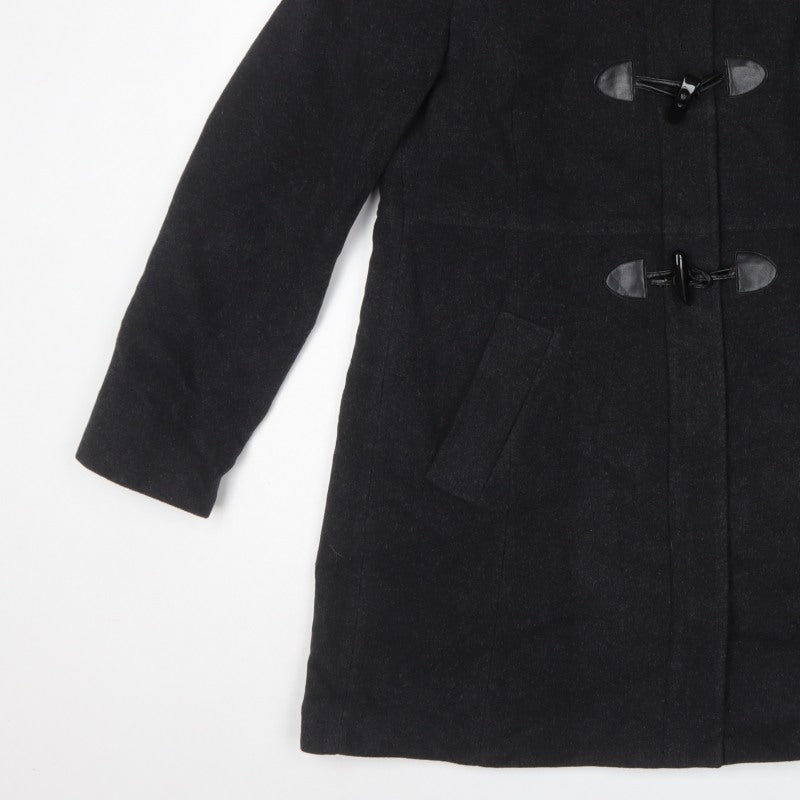 Nautica Women’s Black XL Wool Blend Toggle Mid-Length Overcoat