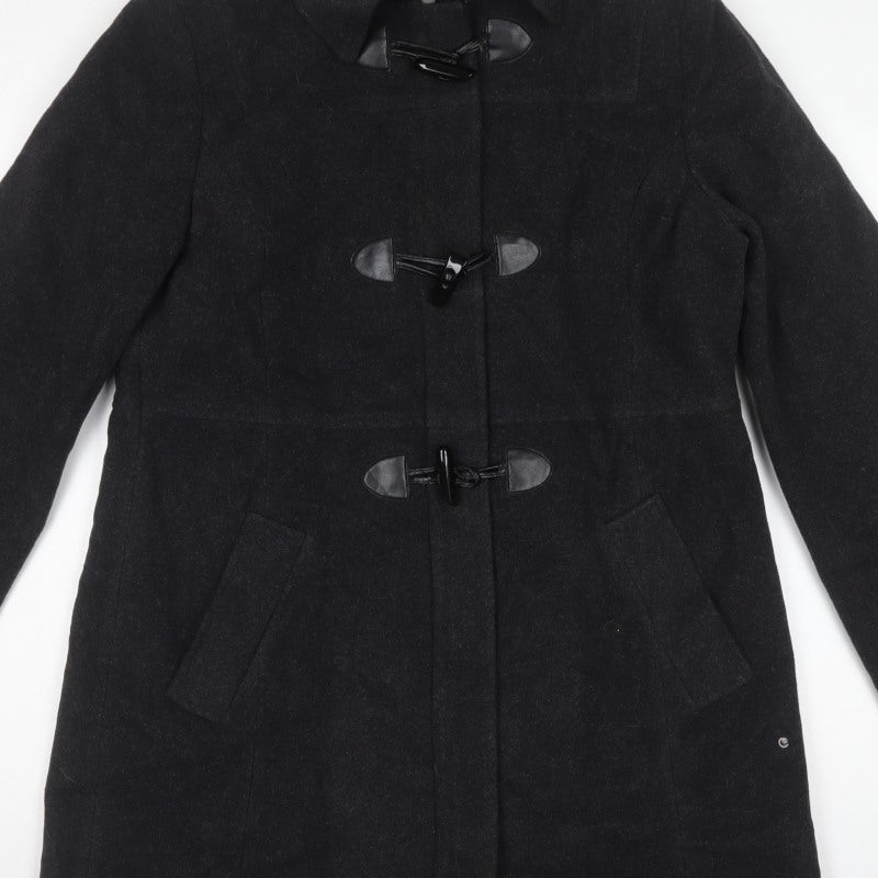 Nautica Women’s Black XL Wool Blend Toggle Mid-Length Overcoat