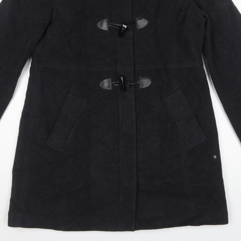 Nautica Women’s Black XL Wool Blend Toggle Mid-Length Overcoat