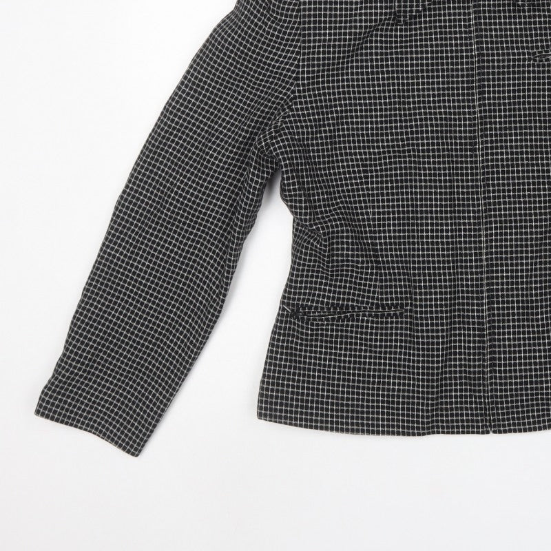 Larry Levine Women’s Black Check Petite Size 12 Blazer Jacket