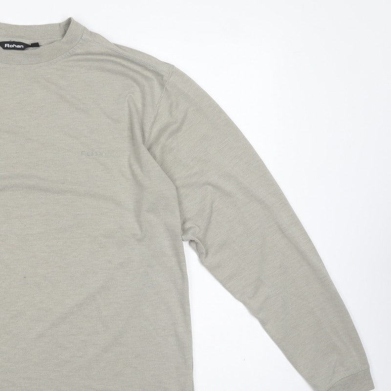 Rohan Men’s Grey M Long Sleeve Crew Neck Logo T-Shirt