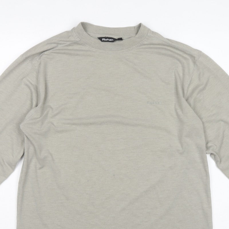 Rohan Men’s Grey M Long Sleeve Crew Neck Logo T-Shirt