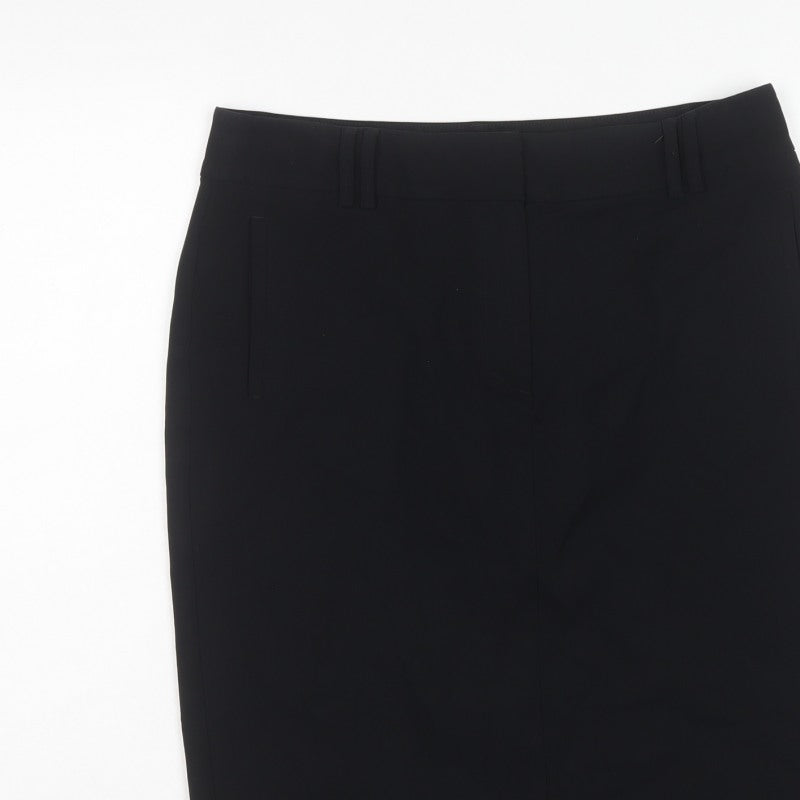 Marks & Spencer Women Black UK 12 Pencil Knee Length Work Skirt