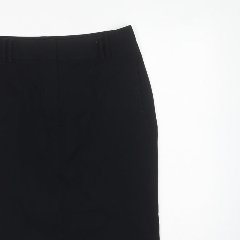 Marks & Spencer Women Black UK 12 Pencil Knee Length Work Skirt