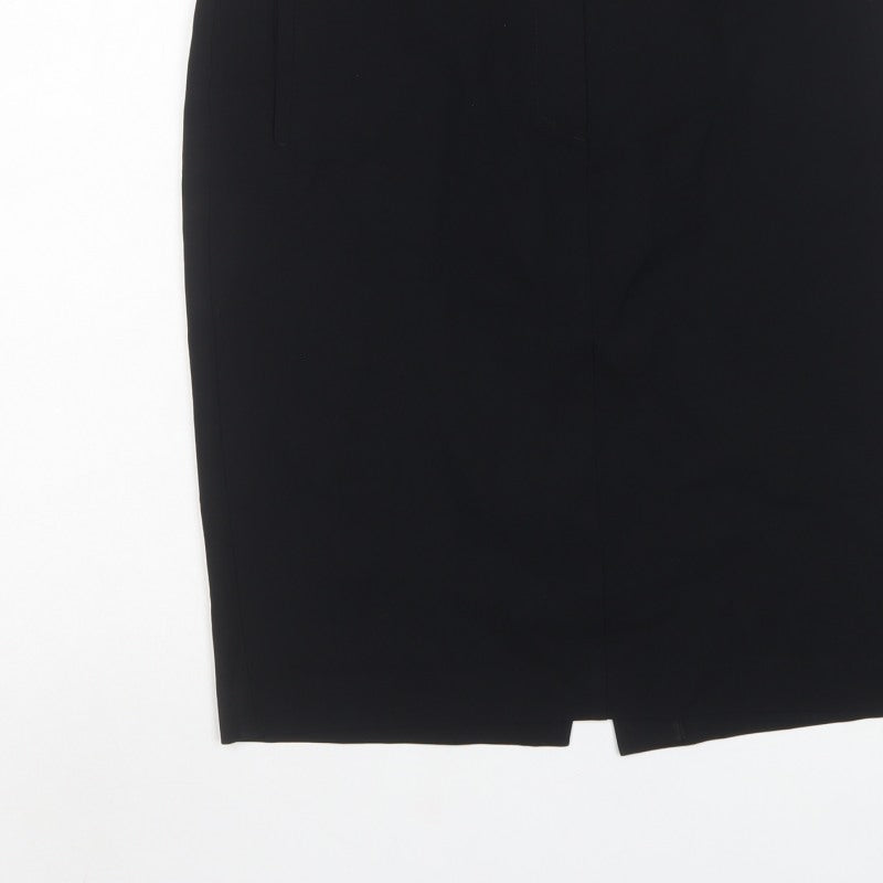 Marks & Spencer Women Black UK 12 Pencil Knee Length Work Skirt