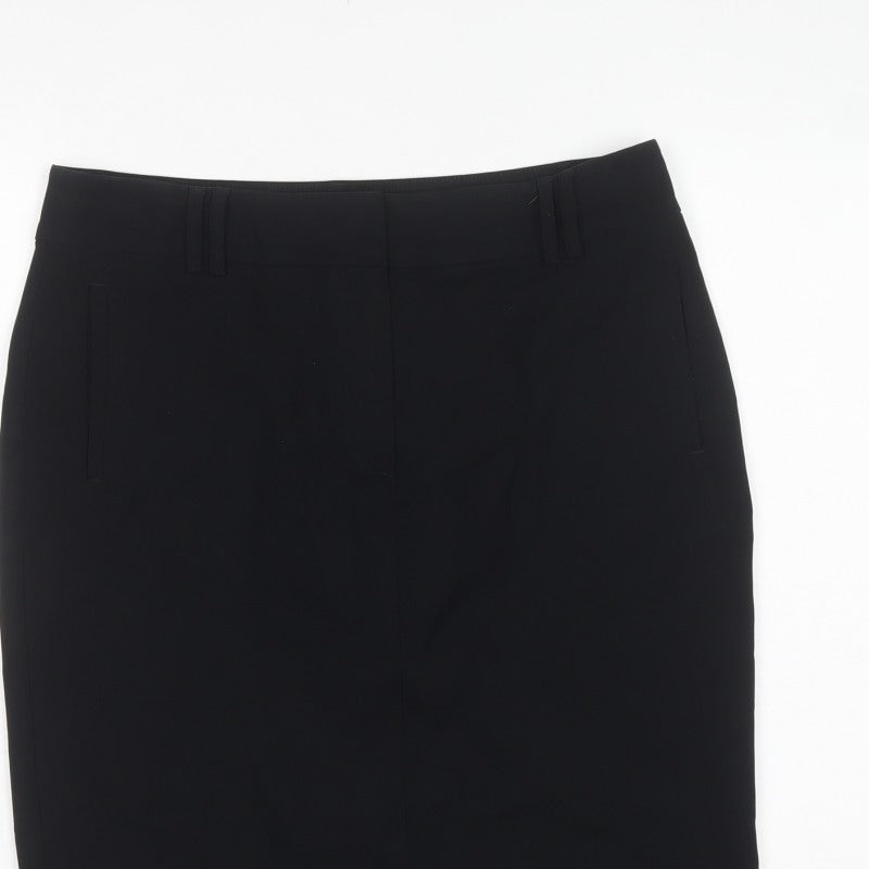 Marks & Spencer Women Black UK 12 Pencil Knee Length Work Skirt