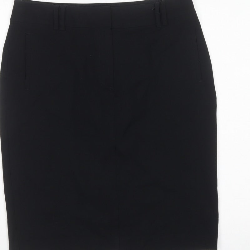 Marks & Spencer Women Black UK 12 Pencil Knee Length Work Skirt