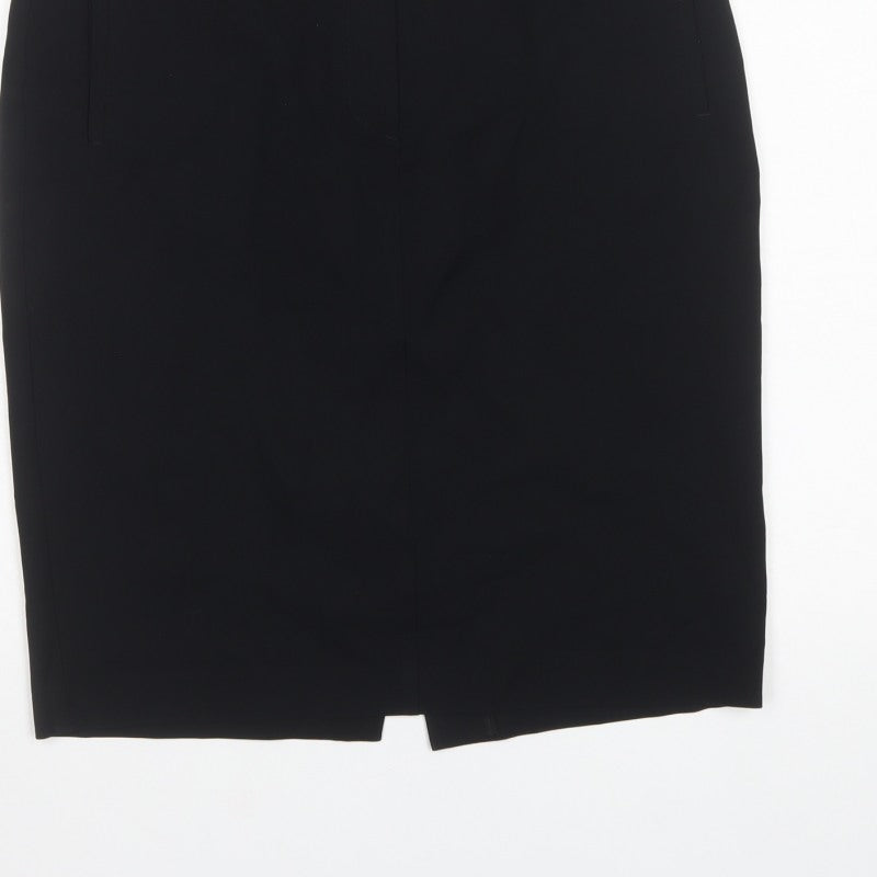 Marks & Spencer Women Black UK 12 Pencil Knee Length Work Skirt
