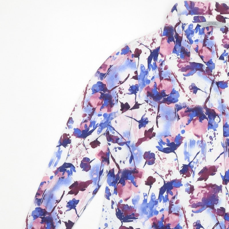 Honor Millburn Women’s Multicoloured Floral Button-Up Blouse UK 14