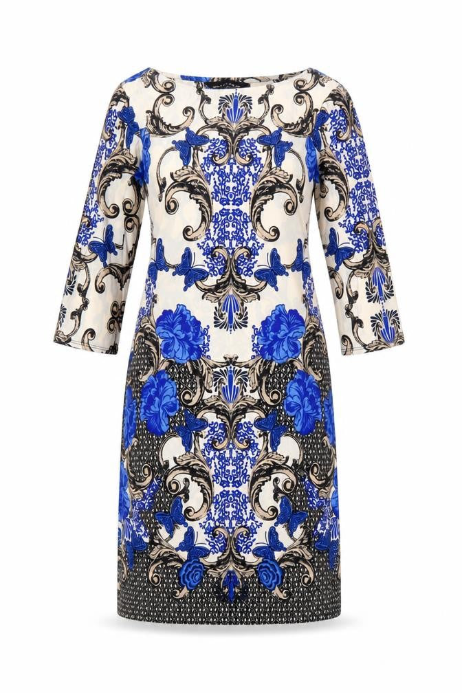 Dorothy Perkins Women Blue Floral Butterfly Pencil Dress UK 6