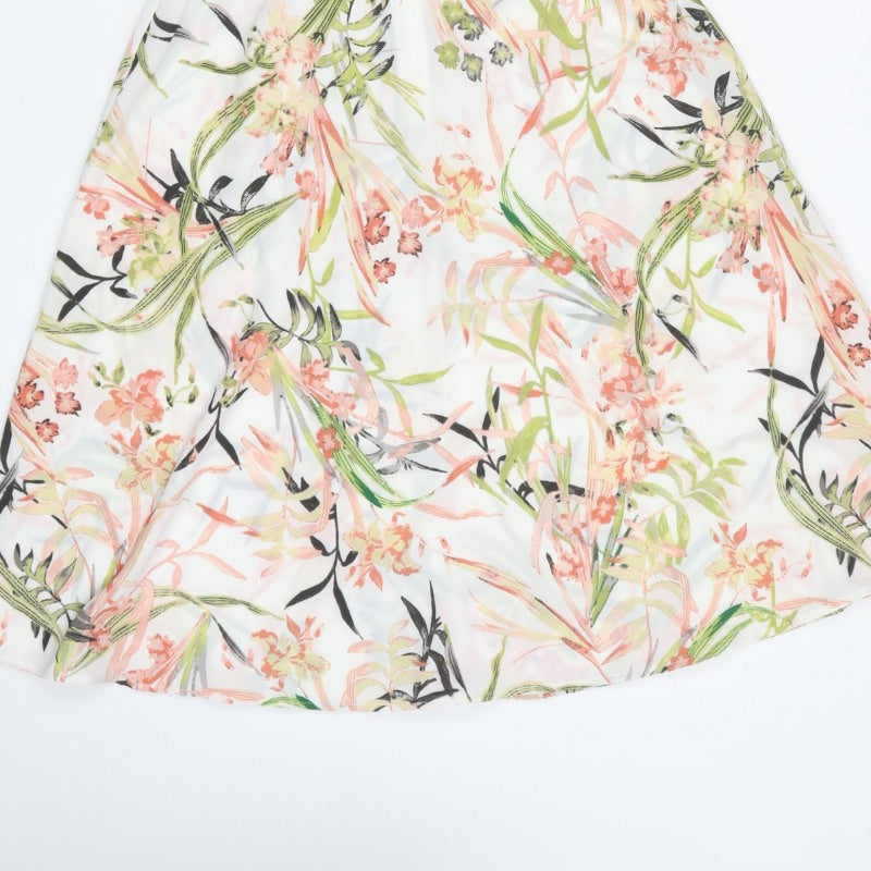 Marks & Spencer Women Multicoloured Floral UK 16 Knee Wrap Dress