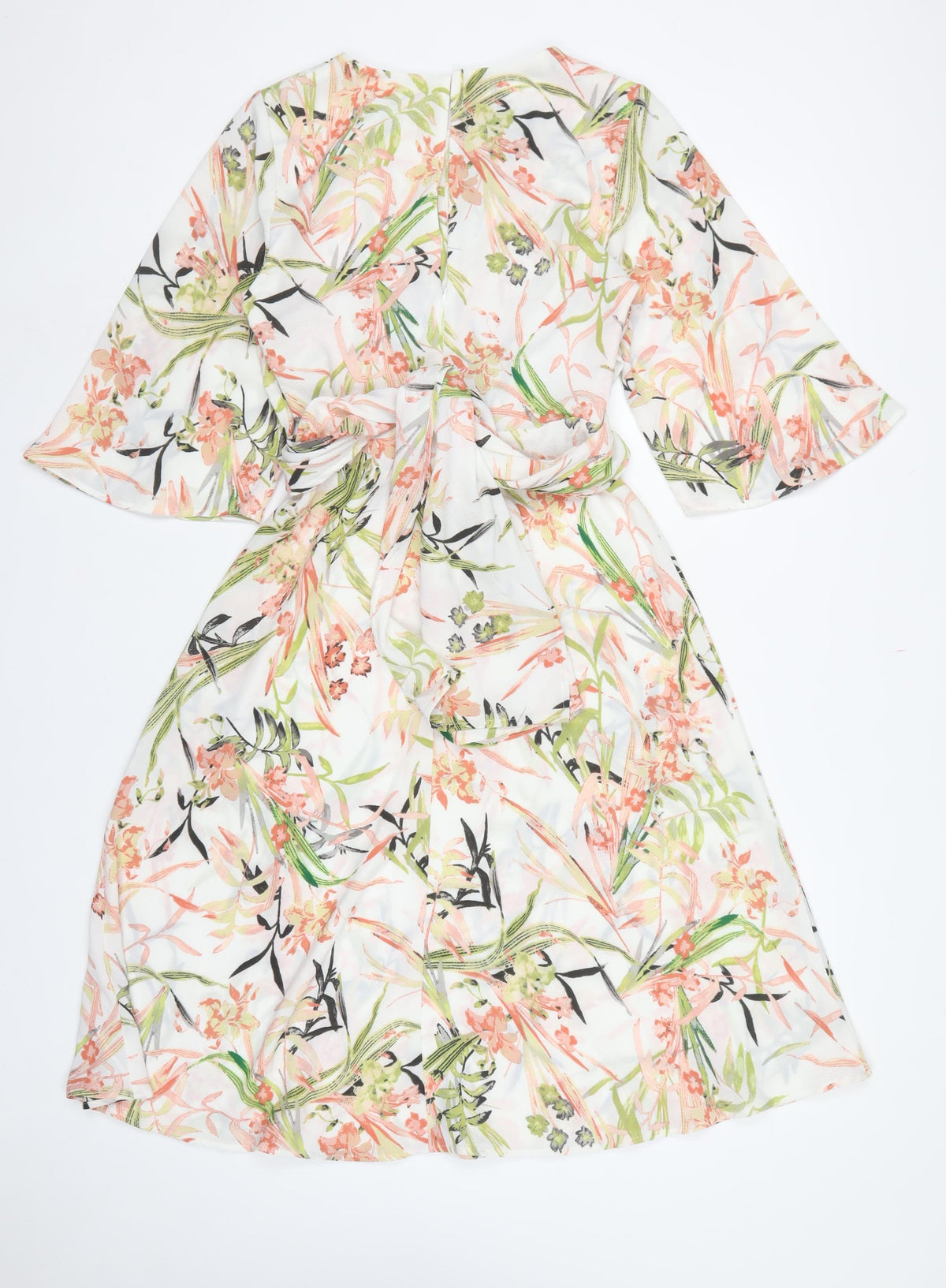 Marks & Spencer Women Multicoloured Floral UK 16 Knee Wrap Dress