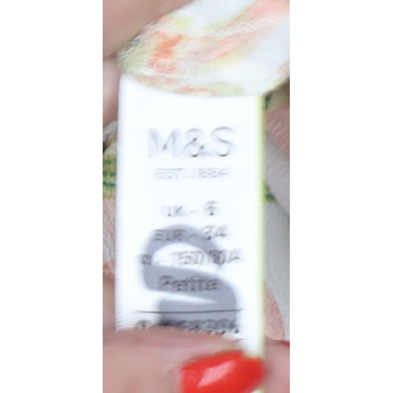 Marks & Spencer Women Multicoloured Floral UK 16 Knee Wrap Dress