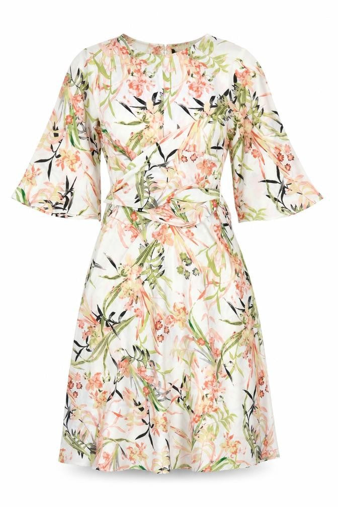 Marks & Spencer Women Multicoloured Floral UK 16 Knee Wrap Dress