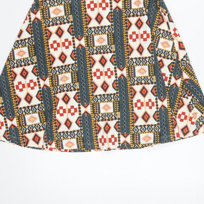 H&M Women’s Multicoloured M Aztec Geometric Fit & Flare Dress